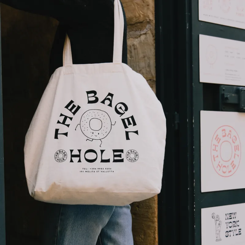 The Bagel Hole - Natural Tote - Image 2